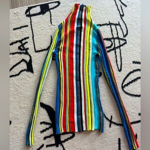 Christopher John Rogerd Striped Knit Turtleneck